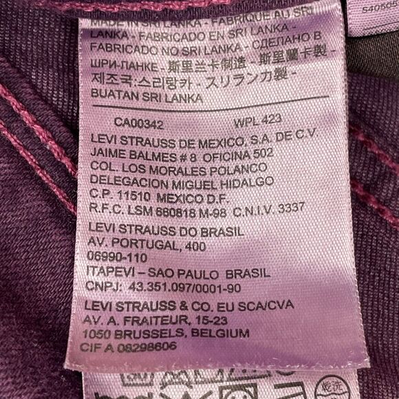 Levi's Legging Jeans Women’s 31 Purple Gold Glitter Mid-Rise Zip Closure - Picture 11 of 16